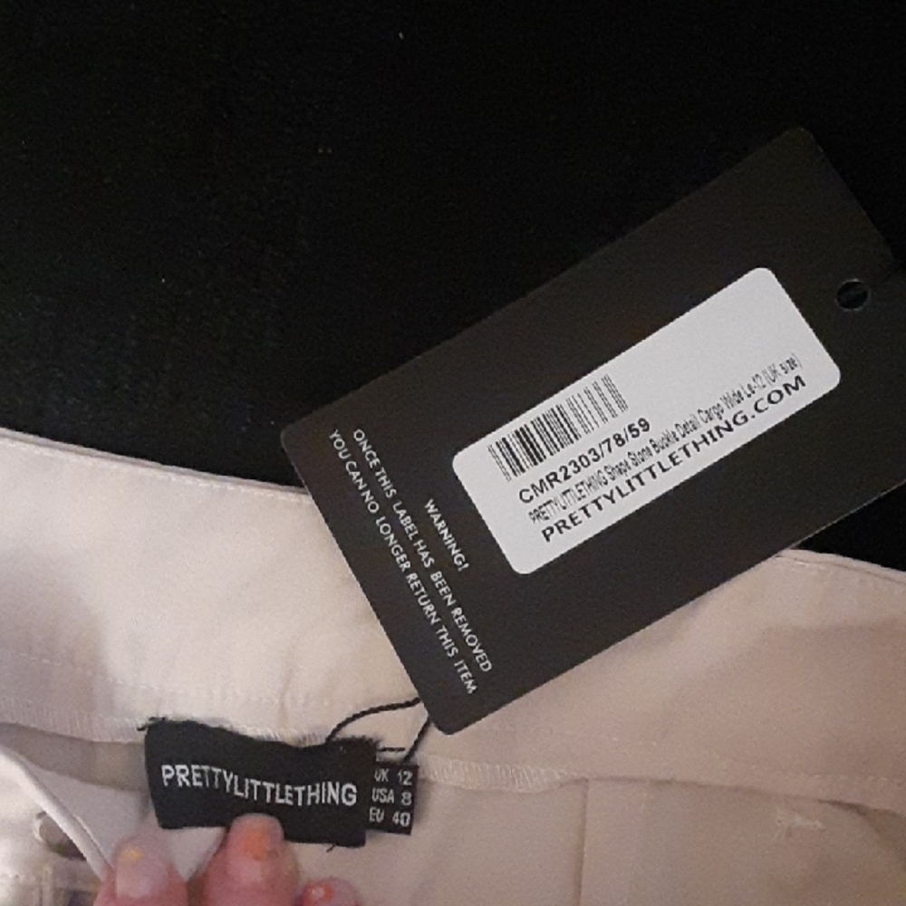 Women's White Cargo Pants - Picture 2 of 8